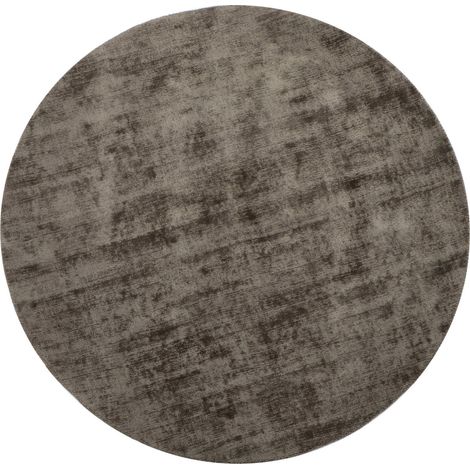Tapis rond fait main en viscose gris doux et élégant - Gris taupe élégant (1/3)