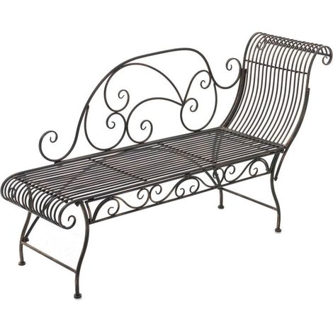Banc de jardin banquette siège d'appoint design en métal bronze 156x46 cm 100002936 (1/5)