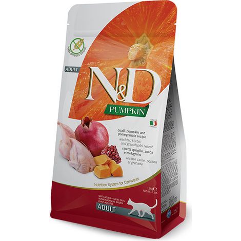 Farmina Cat N&D Pumpkin Adult Quaglia Zucca e Melograno - Farmina Cat N&D Pumpkin Adult Quaglia Zucca e Melograno - Sacco Da 300 Gr