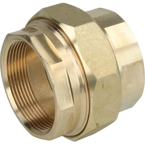 Raccord à visser en laiton rouge 2" FF/FF étanchement plat