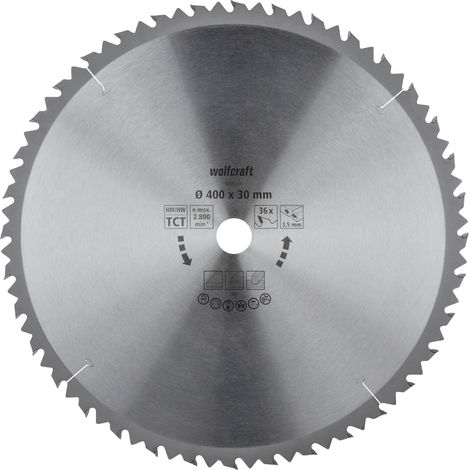 Wolfcraft Kreissägeblatt 400 mm 36 Zähn Hartmetall Kreissägeblatt