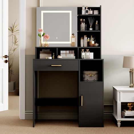 princess polly baby blue dress Zahra Black Oak Dressing Table With Mirror main image 0