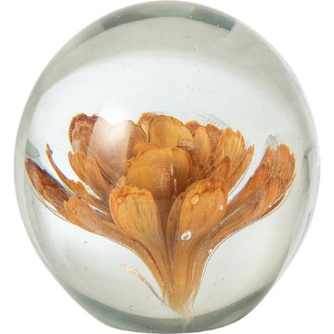 Presse-Papier Fleurs en Verre "Sacha" 12cm Bronze (1/2)