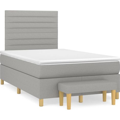 Boxspringbett mit Matratze Hellgrau 120x190 cm Stoff (1/5)