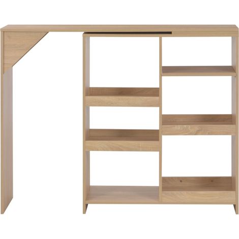 Maison Exclusive - Mesa de bar con estantería móvil negro 138x39x