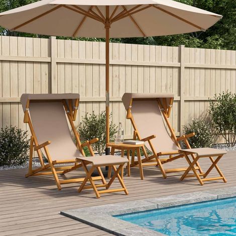vidaXL Silla de terraza 4 uds. 3 Posición Madera de Eucalipto Maciza (1/5)