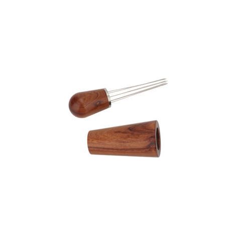 Distributeur de poudre de café à aiguilles – Manche en bois – 8 aiguilles avec base – Rouge (1/5)