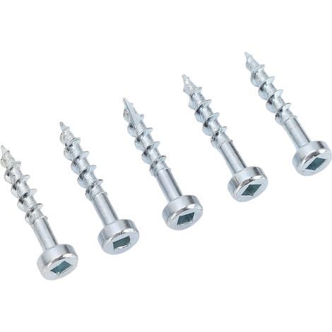 100 vis à bois à angle, vis autotaraudeuses à empreinte carrée, filetage gros/fin, galvanisées SQ2, tête fendue, lot de 100 pièces (1/5)