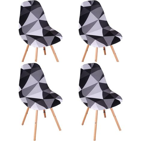 Housse de Chaise Scandinaves Lot de 4, Extensible Housse de Chaise de Salle à Manger, Universelle Couverture de Chaise sans Accoudoirs pour Décoration de Salon Cuisine Maison-Couleurs différentes