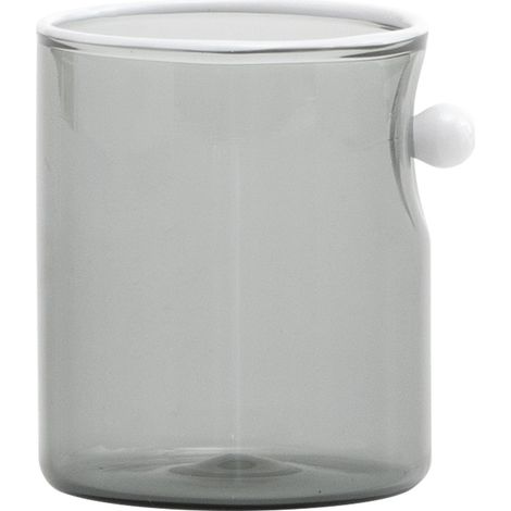 Zafferano Tumbler Set 4 Pezzi Collezione Oyster in Vetro Borosilicato Soffiato a Mano con Dettaglio Perla Opaca Colore Grigio Design Moderno