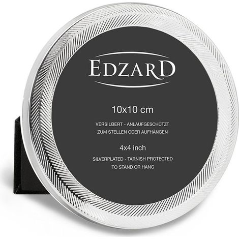 Cadre Photo Rond en Métal Argenté Brillant avec Protection Anti-Ternissement Diamètre 10 cm - PANGIVO (1/3)