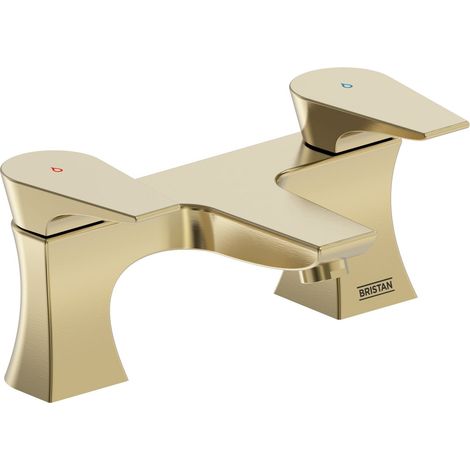 Bristan Hourglass BF BB Bath Filler Mixer Tap with Ceramic Discs Brushed Brass (1/4)