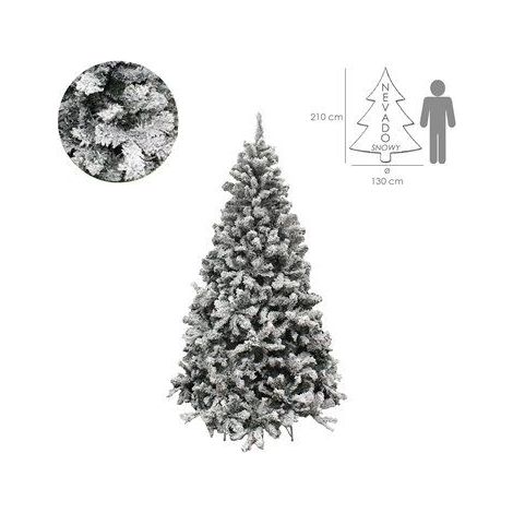 Albero di Natale Innevato Maurer 210 cm 1106 Rami Ombrello Floccato Base 130 cm (1/5)