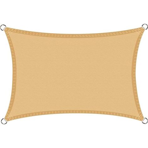 Voile d'ombrage Imperméable Rectangulaire 2x3m, Toile Ombrage PES Résistant à l'eau, Filet dombrage Rectangle 3x2m, Résistant 98% Protection Rayons UV pour Patio Terrasse Extérieur, Sable 2x3