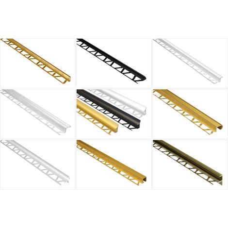 Fliesenschienen aus Aluminium, langlebig & rostfrei als Kantenschutz, Abschluss & Dekoration: Silber, Winkelprofil - 8mm