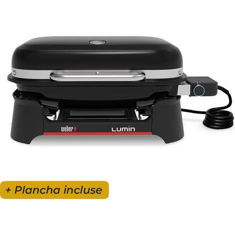 Weber – Barbecue électrique portable 2,2kW – Acier émaillé – Espace de cuisson 33 x 49 cm – Thermomètre intégré – Cuisson multi-fonctions (1/5)