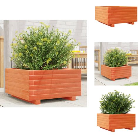 Jardinière cire marron 50x50x26,5 cm bois de pin massif - Jardinier - Pot De Fleurs - Bac À Plantation - Bois De Pin - Décoration Extérieure (1/5)