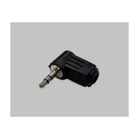 Jack 3.5 mm mâle, coudé BKL Electronic 1107005 Nombre de pôles: 3 stéréo noir 1 pc(s) D29975 (1/2)