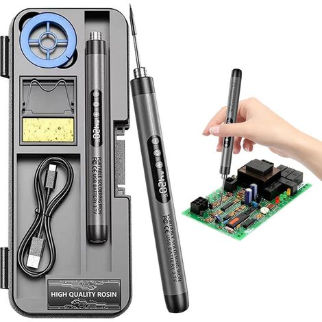 Fer à souder stylo Kit de soudure électronique compact 800 mAh, fer à souder à affichage numérique, kit de soudure de bijoux à température réglable (1/5)