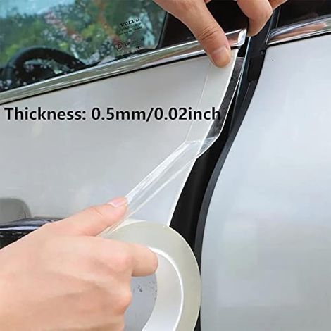 Protection de pare-chocs, protection de seuil de porte transparente, film protecteur anti-collision et anti-rayures pour seuils de coffre et de porte (rouleau de 3 cm x 10 m). (1/3)