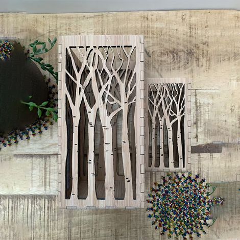 Teelichthalter aus Holz im Waldstil für Tischdekoration zu Hause und Partydekorationen (1/5)