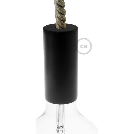 creative cables Kit portalampada E27 in Legno per cordone XL - Nero