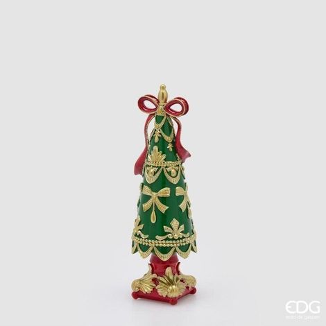 EDG Enzo De Gasperi Pino di Natale con Fiocco H30 cm Verde Rosso – Decorazione Natalizia (1/2)