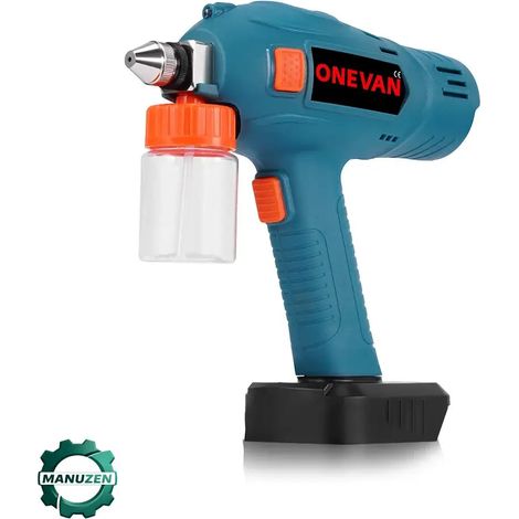 Manuzen - Pistolet à peinture sans fil pour batterie 18 V – 2 batteries + 1 chargeur UE (1/3)