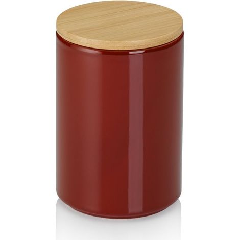Récipient de cuisine, céramique/bambou, 0,7 l, diamètre 10 x 15 cm, rouge Cady / Kela