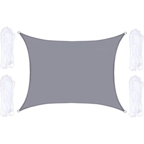 Rectangular shade sail 2 x 3 m, sun protection, windbreak, UV protection, tear-resistant, assembly kit for camping, patio, balcony, garden, outdoor use (4 x 6 m, D) (1/4)