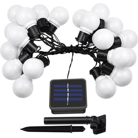 Guirlande lumineuse LED solaire - Lumières de patio étanches - Guirlande lumineuse durable pour l'extérieur, le porche (1/5)