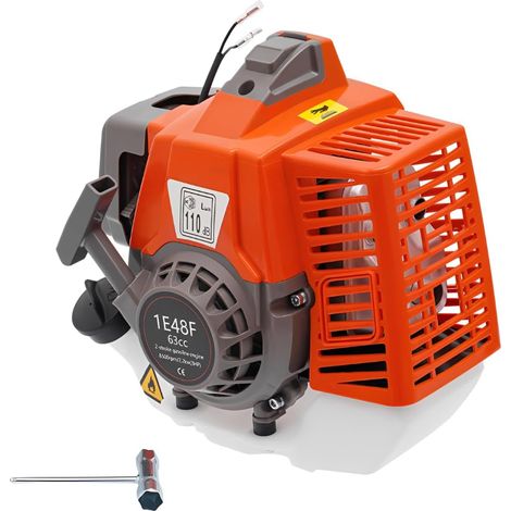 Moteur à essence 63 cm³ 2,2 kW, démarreur manuel, moteur stationnaire, moteur à combustion interne monocylindre refroidi par air, moteur industriel de remplacement, moteur d'entraînement, 1 L, 8 500 t (1/5)