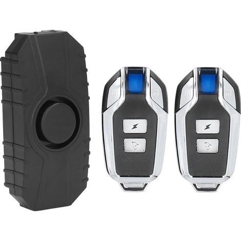 Alarme vélo sans fil avec capteur de vibration et mouvement, étanche, pour moto et vélo électrique, noire, 2 télécommandes (1/5)
