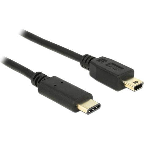 Delock USB-Kabel USB 2.0 USB-Mini-B Stecker, USB-C® Stecker 2.00 m Schwarz 83336