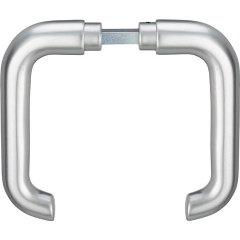 Paire de poignées de porte 104Z Aluminium F1 sans rosace 4-branches 8 mm (1/3)