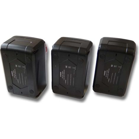 vhbw Sparset 3x Li-Ion Akku 3000mAh (28V) kompatibel mit Werkzeuge Milwaukee HD28 AG 125 Akku-Winkelschleifer etc. Ersatz für 48-11-1830, 48-11-2830, 48-11-2850.