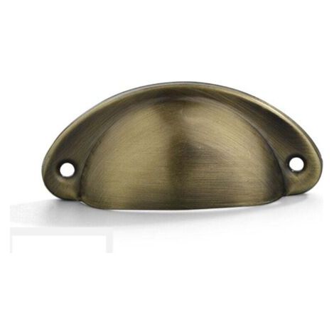 Bronze brossé-Poignee de meuble cuisine, 20 pièces poignée meuble, bouton de meuble, poignet meuble, poignee de meuble cuisine en fer courbé pour décorer des coiffeuses, des tiroirs, des meubles (1/4)