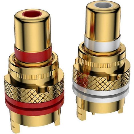 Prise jack femelle haut de gamme en cuivre massif plaqué or 24 carats pour montage sur panneau d'amplificateur audio/vidéo Hi-Fi (1/5)