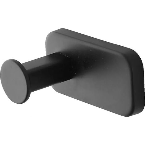 Appendino portasciugamani in acciaio inox nero con doppio fissaggio (1/3)