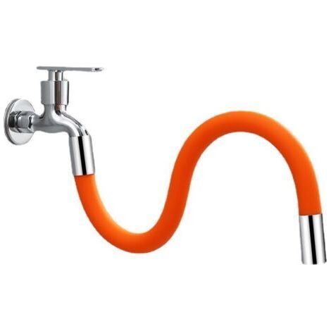 Prolunga per rubinetto da 50 cm, prolunga universale flessibile – tubo in silicone malleabile e flessibile, cucina, bagno, lavandino, doccetta, malleabile, 360°, Arancione FLIT (1/4)