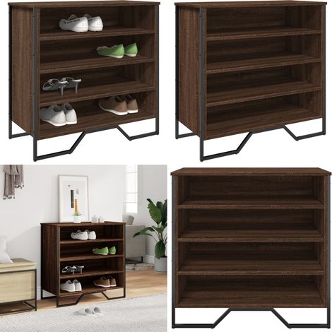 vidaXL Schuhregal Braun Eichen-Optik 80x38x78 cm Holzwerkstoff