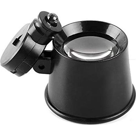 Lente d'ingrandimento oculare 10X con luce LED, supporto per oculare, lente d'ingrandimento oculare portatile illuminata a LED (10X) (1/5)