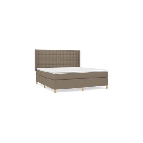 Sommier à lattes de lit avec matelas Taupe 180x200 Tissu (1/5)