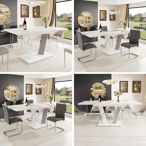 120-160 x 80 x 76 cm table à manger extensible, table de cuisine pour salon et balcon (1/5)