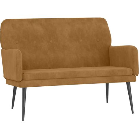 Banc d'entrée - Banc intérieur Marron 108x79x79 cm Velours fr9371 - Maison La Vie (1/5)