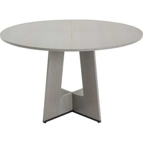 Table Ronde en Bois de 120 cm pour 4 à 6 Personnes,Mobilier de Salle à Manger Rustique avec Pieds Épaissis,Gris,pour Cuisine et Salon (1/5)