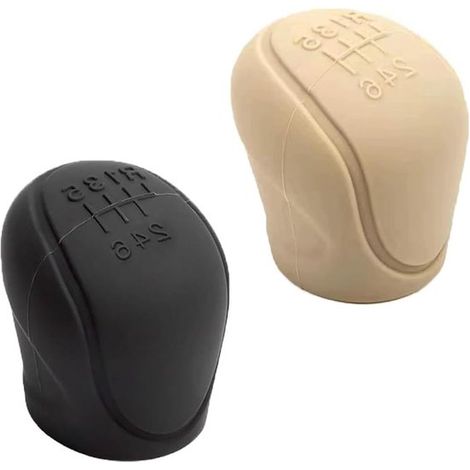 Set di 2 copri leva del cambio rotondi in morbido silicone antiscivolo, per 6 marce, accessori per auto. (1/5)