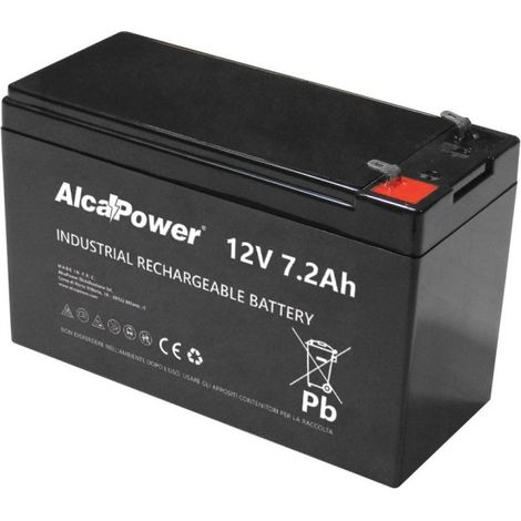Batterie rechargeable étanche AGM 12V 7,2 Ah - Idéale pour les alarmes, les onduleurs et les jouets - Connexion Faston T1