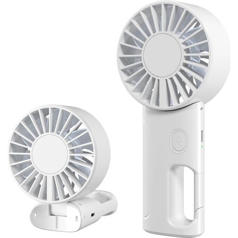 Mini ventilador de mano con 4 velocidades ajustables y cable, ventilador USB portátil para el hogar, la oficina, exteriores y viajes. (1/5)
