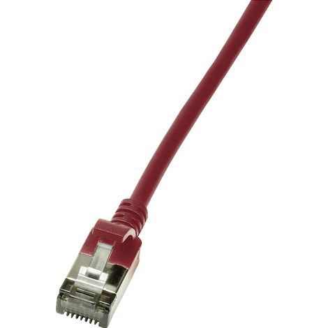 LogiLink CQ9054S RJ45 Patchkabel CAT 6a U/FTP 2.00 m Rot extrem dünn, Flammwidrig, Flexibel, Foliens (1/5)